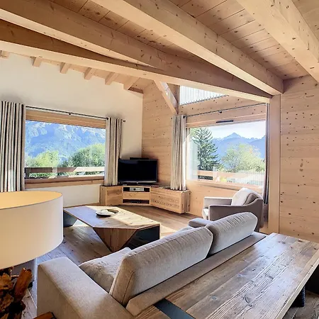 Duplex Neuf Avec Terrasse Face Au Mont Blanc, 3 Et Mezzanine, A 3 Km Du Centre De - Fr-1-560-65 Apartment Combloux